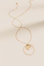 Francesca's Alina Coin Long Pendant Necklace - Gold