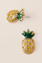 Francesca's Pineapple Pav Stud Earring - Yellow