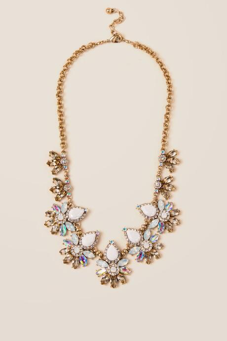 Francesca Inchess Julianna Crystal Statement Necklace - Beige