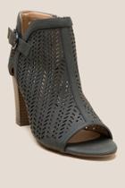 Xoxo Birkita Perforated Peep Toe Shootie - Gray