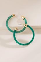 Francesca's Jade Marbled Resin Medium Sized Hoops - Jade