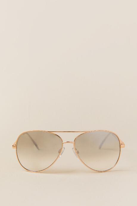 Francesca's Loraine Ombr Aviator Sunglasses - Gold