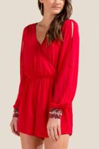 Francesca Inchess Lilliana Holiday Romper - Red