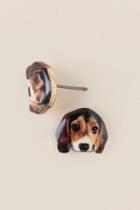 Francesca's Beagle Dog Stud Earring - Brown