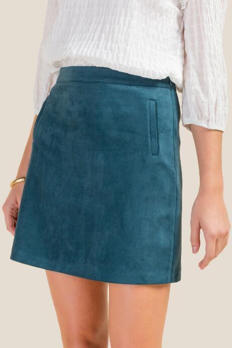 Francesca's Karlie Faux Suede Skirt - Pine