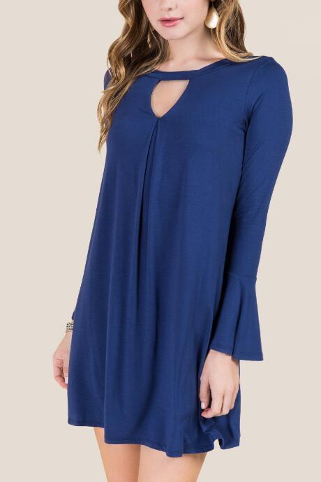 Alya Penelope Gigi Pleat Front Knit Dress - Navy