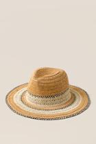 Francescas Thalia Straw Panama Hat - Black/white