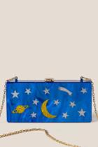 Francesca Inchess Zenon Stars And Moon Acrylic Clutch - Blue