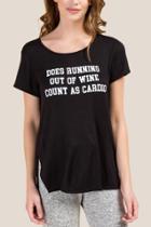 Francesca's Running Out Of Wine Graphic Tee - Black