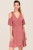 Alya Jemma Cold Shoulder Wrap Dress - Rose