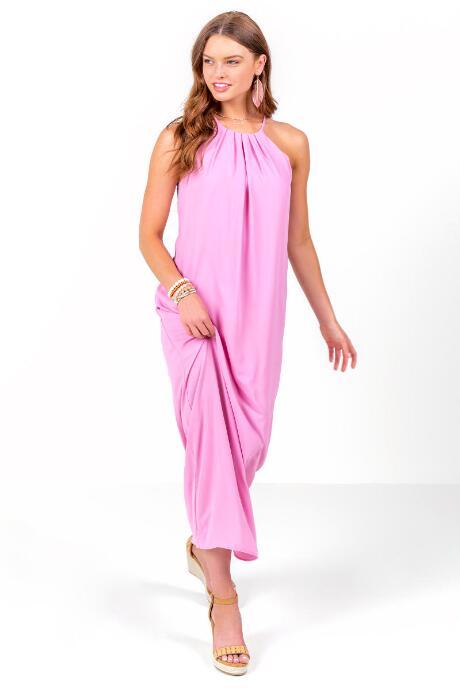 Francesca's Charlize Maxi Shift Dress - Pink