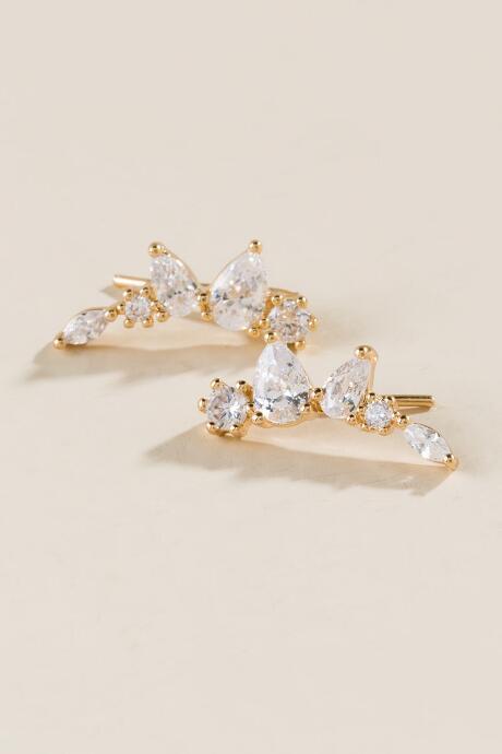 Francesca's Vada Earring Crawler - Crystal