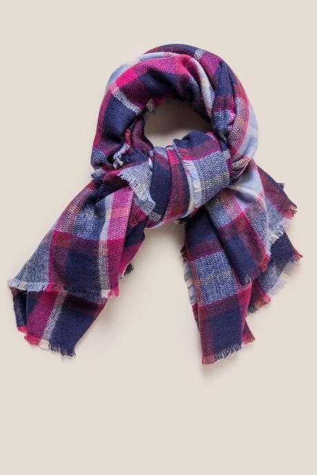 Francesca's Viola Plaid Scarf - Berry