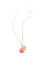 Francesca's Leslie Semi-precious Stone Pendant Necklace - Orange