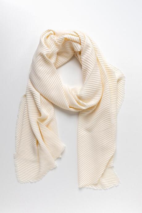 Francesca's Phyllis Pleaded Scarf - Ivory