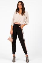 Francesca's Dean Side Stripe Joggers - Black