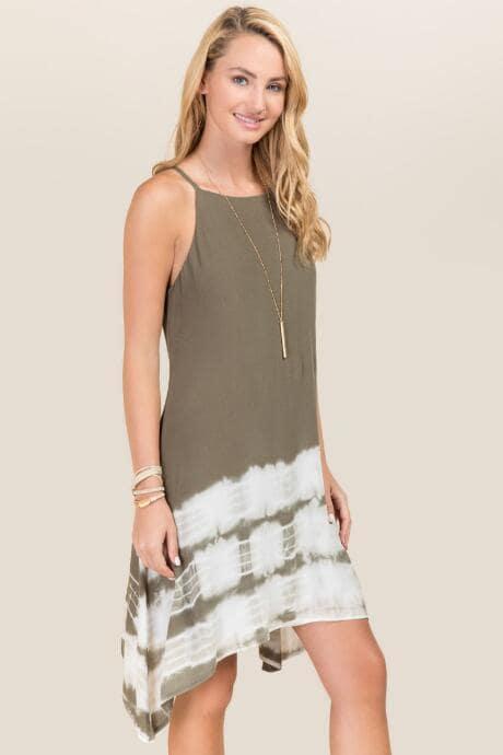 Blue Rain Danay Ombre Shift Dress - Dark Olive