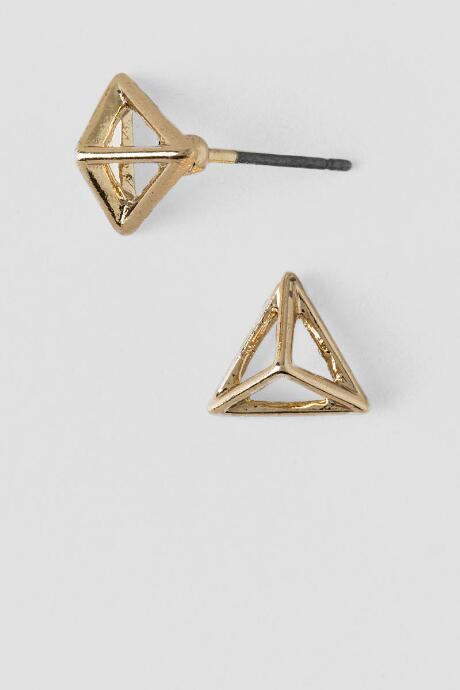 Francesca's Giza Pyramid Studs Earrings In Gold - Gold