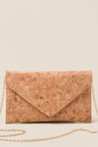 Francesca's Nola Envelope Cork Clutch - Gold
