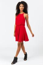 Francesca's Flawless Solid Dress In Red - Red