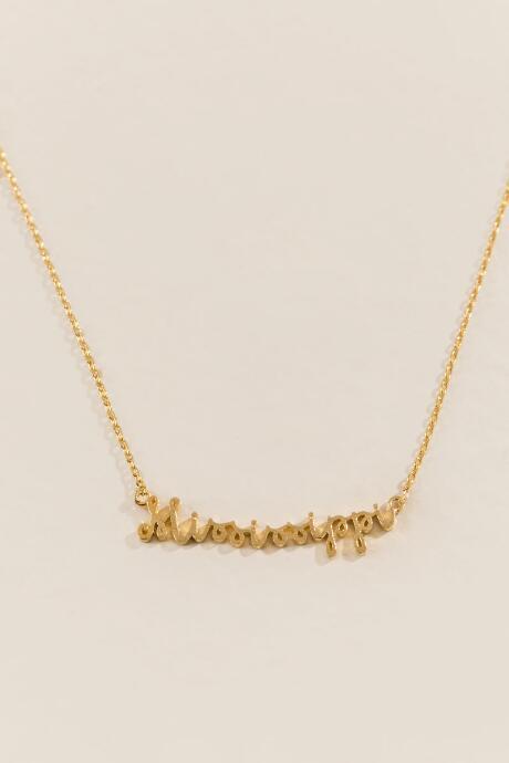 Francesca's Mississippi Script Necklace In Gold - Gold