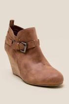 Report Greco Buckle Wedge Ankle Boot - Tan