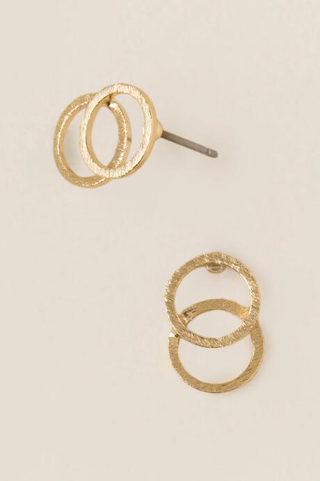 Francesca's Diana Brushed Circles Stud - Gold