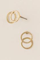 Francesca's Diana Brushed Circles Stud - Gold