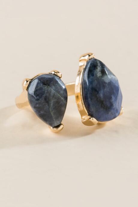 Francesca's Willow Lapis Statement Ring - Navy