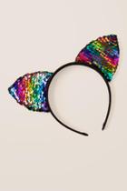 Francesca's Kids Rainbow Cat Ear Headband - Black