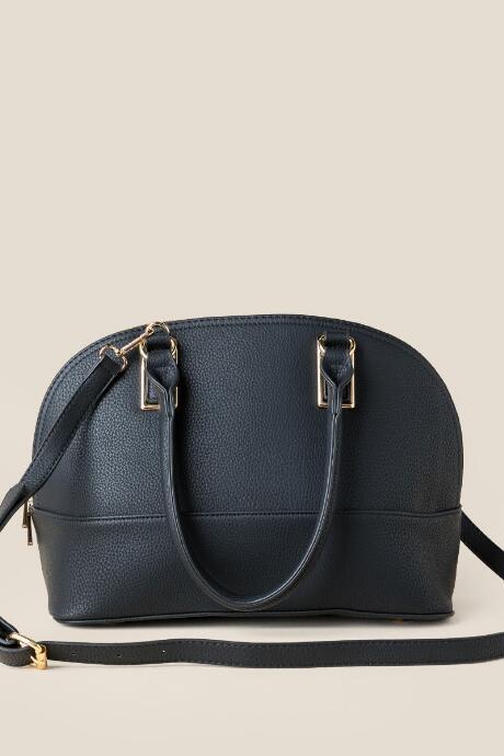 Francesca's Ava Pebbled Satchel - Black