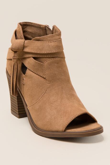 Rampage Promise Peep Toe Bootie - Camel