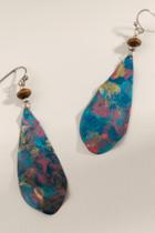 Francesca's Hailey Painted Metal Linear Earrings - Turquoise
