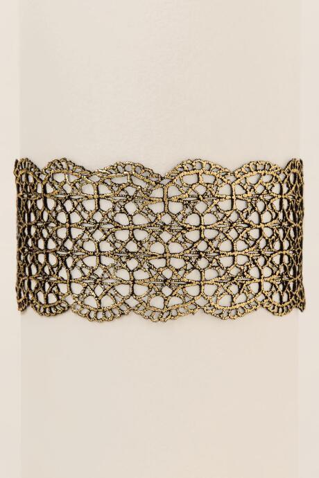 Francesca's Josephine Gilded Lace Choker - Gold