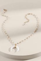 Francesca's Karey Beaded Bullhorn Pendant Necklace - Ivory