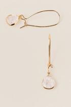 Francesca's Nicole Stone Teardrop Earring In Clear - White