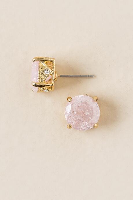 Francesca's Anna Cubic Zirconia Stud Earring - Blush