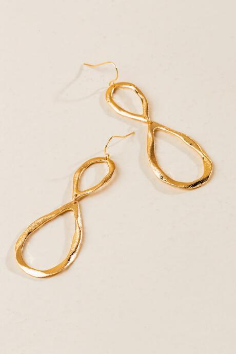 Francesca's Mindy Hammered Metal Drop Earrings - Gold