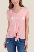 Francesca's Mature-ish Graphic Tee - Blush