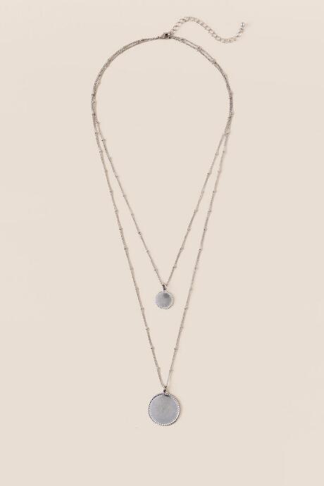 Francesca's Adina Double Coin Necklace In Silver - Silver