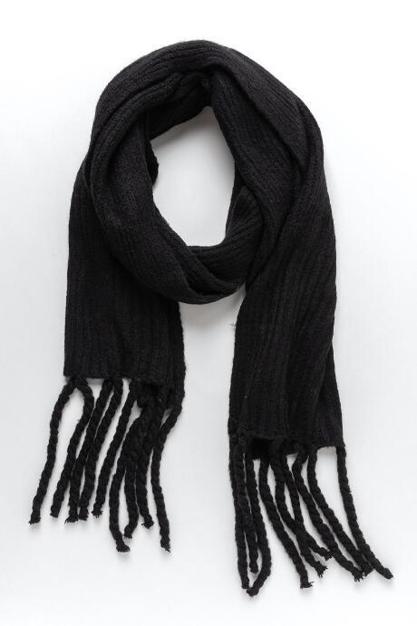 Francesca's Nina Cozy Fringe Scarf - Black