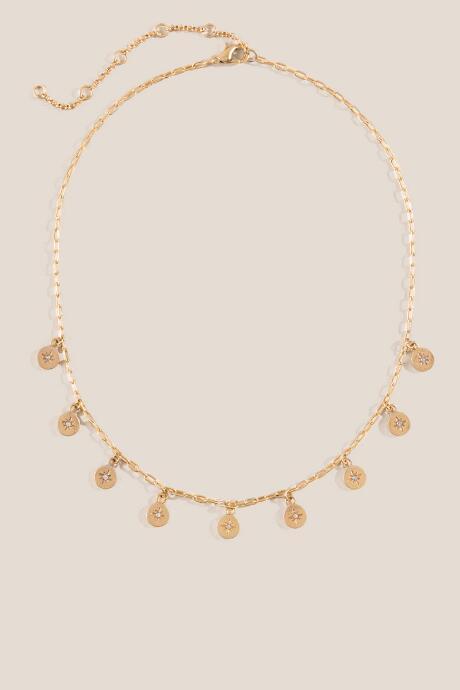 Francesca's Shawna Gold Coin Drop Necklace - Gold