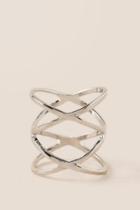 Francesca's Kennedi Double X Midi Ring - Silver