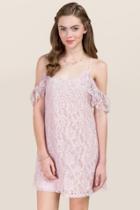 Blue Rain Sienna Two Tone Lace Shift Dress - Pink