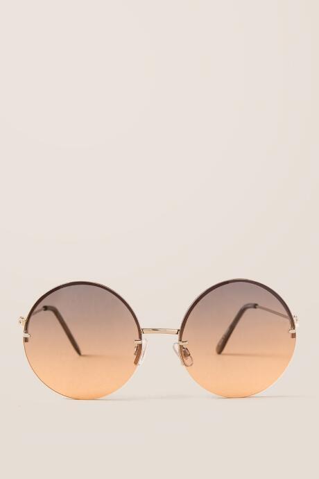 Francescas Frankie Ombre Round Sunglasses - Silver