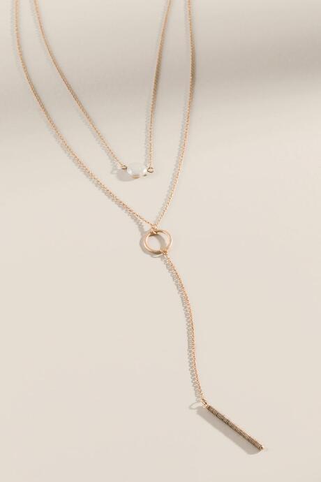 Francesca's Rachel Open Circle Layered Pendant Necklace - Gold