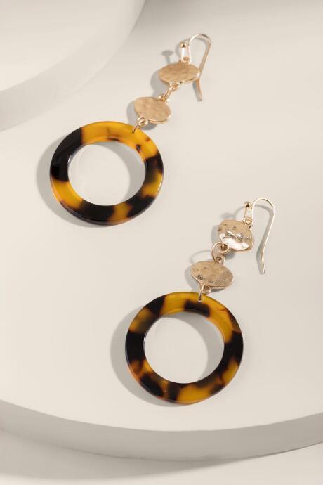 Francesca's Ariel Tortoise Drop Earrings - Amber