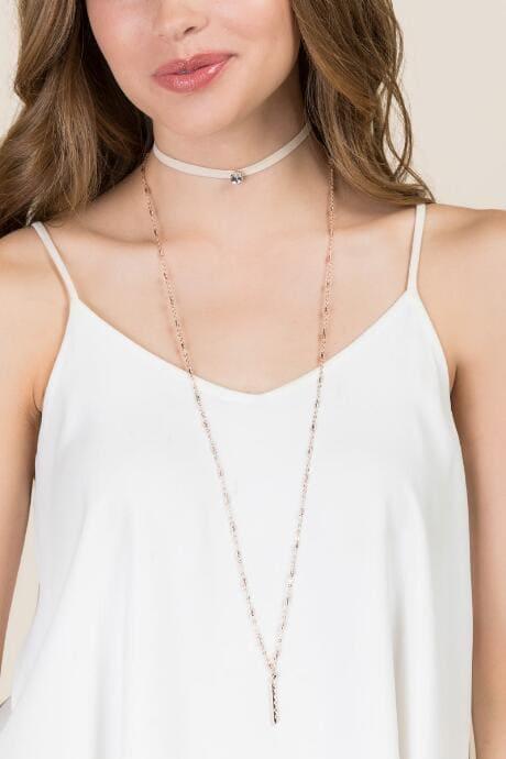 Francesca's Tenley Layered Rose Gold Choker - Rose/gold