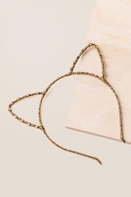 Francesca's Joanna Cat Ear Headband - Gold