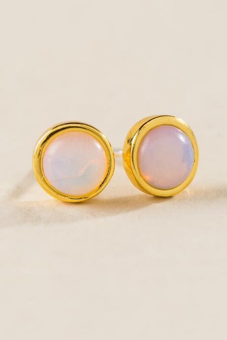 Francesca's Kiley Opal Dome Studs - Iridescent